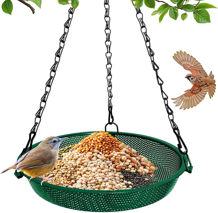 Hanging Platform Bird Feeder, 9 in, Green