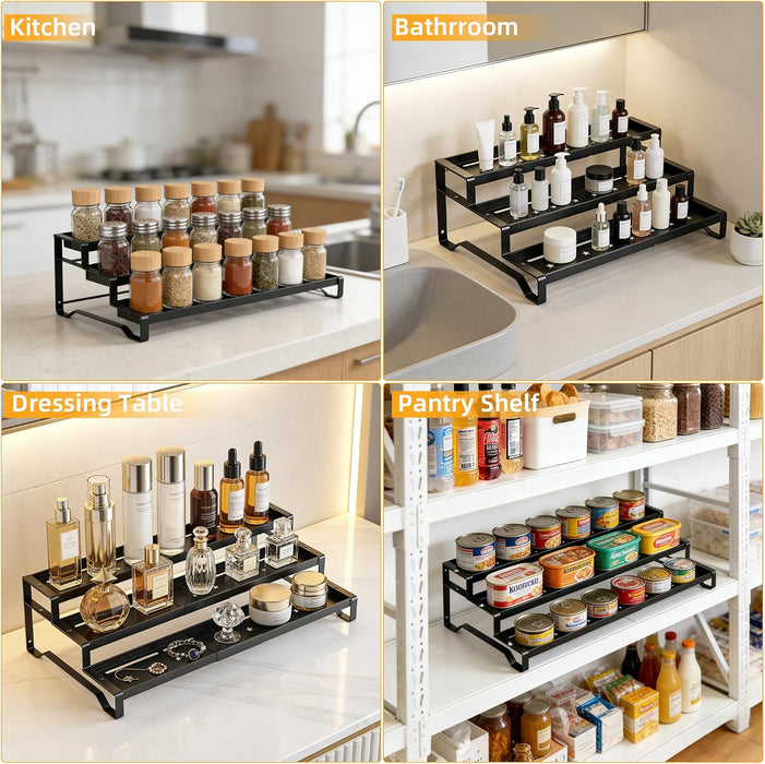 Spice Rack Organizer for Cabinet, 13-21.5" Expandable Spicy Shelf