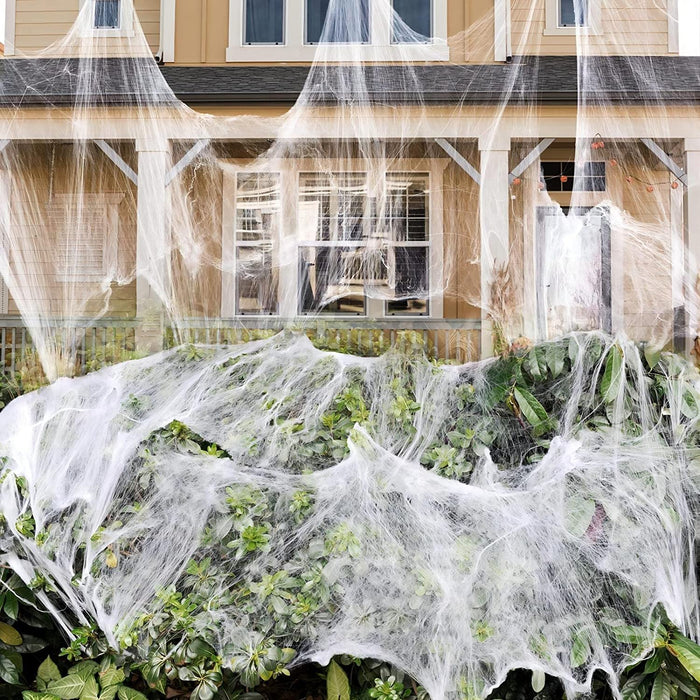 1000 sqft Spider Webs Halloween Decorations with 30 Fake Spiders