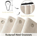 Beige Scalloped Shower Curtain Linen Textured with 12 Metal Hooks Cute Heavy Duty Washable Waterproof Neutral Thick Cloth Shower Curtains with Black Border for Bathroom Bathtub,W72*L72 Cream