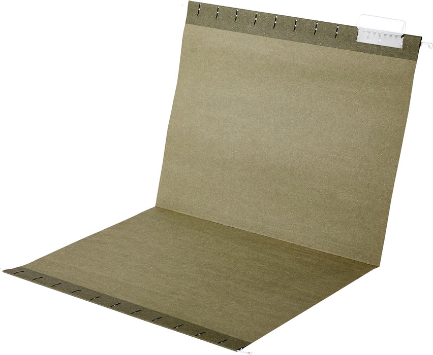 Hanging File Folders with Adjustable Tabs, Sturdy Expandable Document Organizer, Letter Size 8.5x11 inch, Green, 25-Pack