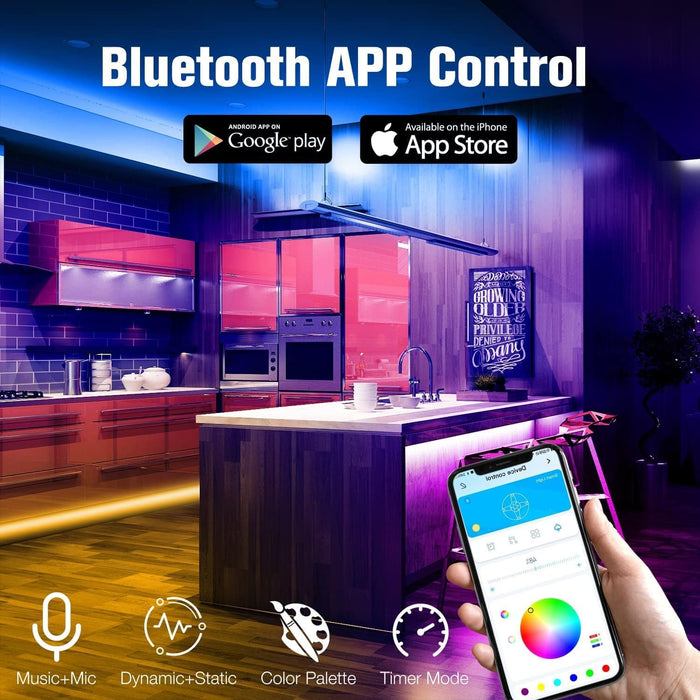 LED Strip Lights 200ft 2 * 100ft RGB Music Sync Smart App Control