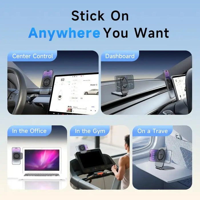 Dual-Sided Magnetic Dashboard Phone Mount — 360° Adjustable