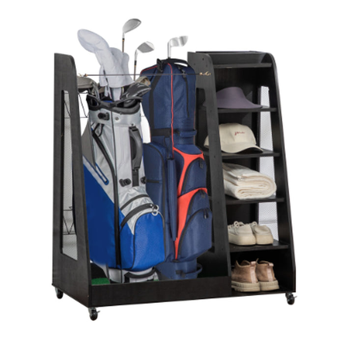 Two-Bag Wooden Golf Storage Rack