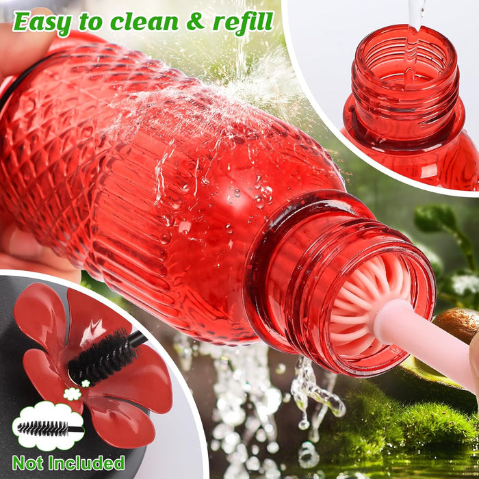 Glass Hummingbird Feeder for Outdoors Hanging, 16 OZ Humming Birds Feeders with 4 Bee Guard Feeding Ports & Built-in Ant Moat, Bird Feeder for Outside, Gifts for Women Mom, Red