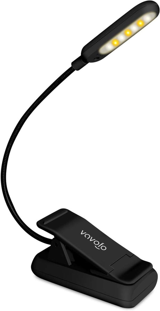 Rechargeable Reading Light, 7 LEDs with 9 Color Temperature 9 Brightness Levels Clip On Book Light for Reading in Bed wi