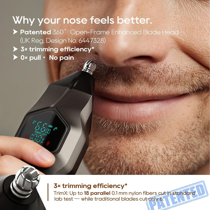 Beard Trimmer for Men, Magnetic Snap-on Replacement Heads, Gray