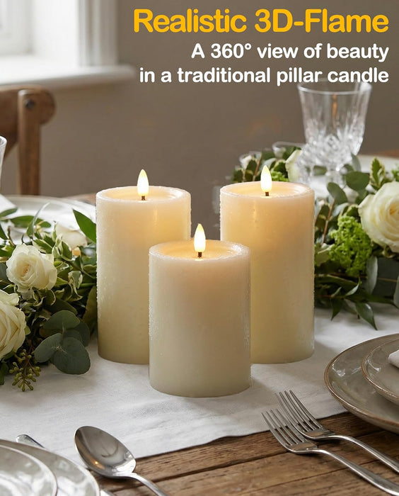 3"x4" Outdoor Waterproof Flameless Candles with Remote Timers Battery