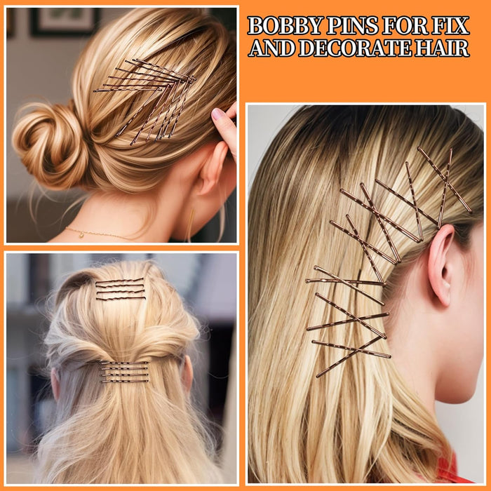 300Pcs Bobby Pins Hair Pins, Hair Pin for Women Bobby Pins Brown