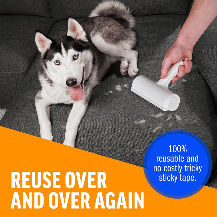 Pet Hair Remover – Original Size Reusable Lint Roller for Cat & Dog Hair on Furniture, Couch, Carpet, Car, Rugs & Beddin