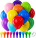 Assorted Latex Rainbow Balloons 100 Pack 12 inch