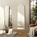 Arched Full Length Mirror, 56"x15" Standing Body Mirror for Wall, Gold