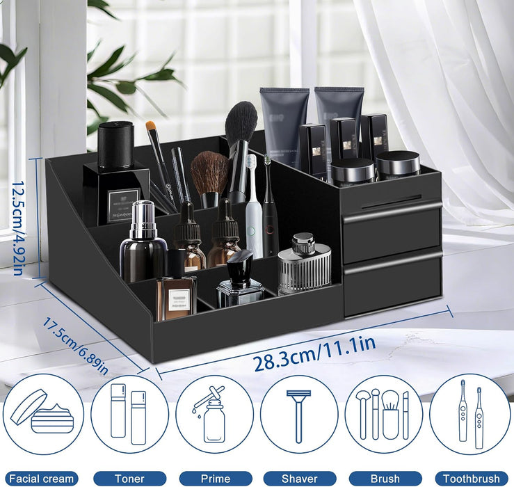 Bathroom Counter Organizer with Drawers,Cologne Organizer for Men