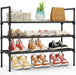 Shoe Rack for Closet, Shoe Organizer, 27.6" Wide - 3 Tier, Black