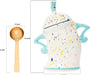 Sassy Handmade Ceramic Storage Canister with Attitude, Airtight Coffee Kitchen Canister for Sugar, Flour, Tea,Nuts (Cyan)
