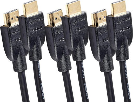 HDMI Cable, 3-Pack, 6 ft, High-Speed 4K@60Hz HDMI 2.0 Cord, 18Gbps, 2160p, 48 bit, Compatible with TV/PS5/Xbox/Roku/Blu-ray, Ethernet Ready, Black