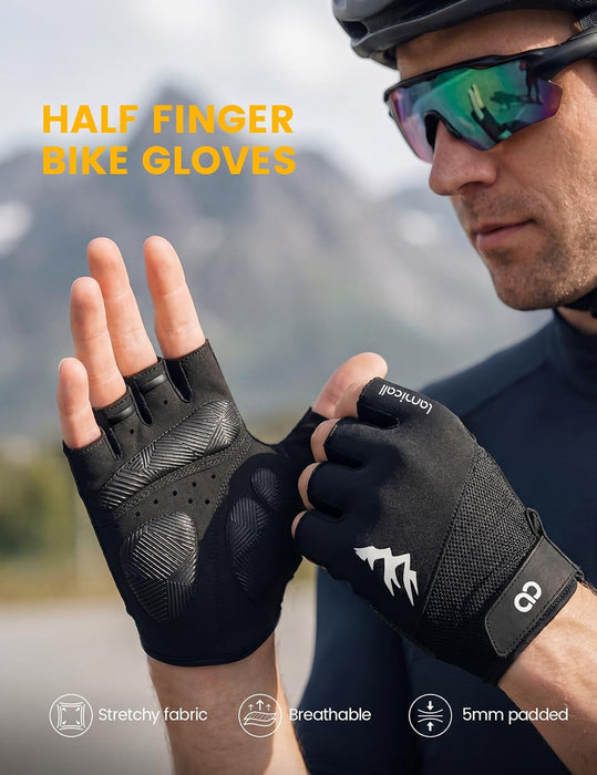 Bike Gloves for Men Women - [Anti-Slip Shock-Absorbing Pad] Workout Gloves, Breathable Materials, Cycling Gloves for Bicycle, Gym, Motorcycle, Hiking, Indoor & Outdoor Sports