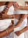Gold Bracelets Set for Women Non Tarnish, Waterproof 14K Gold Plated Sterling Silver Chunky Cuff Bracelet Stackable Gold Bangles Bracelet for Women Trendy Fashion Accessories Tie Knot Cuban Rope Paperclip Beaded Bracelet Stack Jewelry Mothers Day Gifts for Mom Birthday