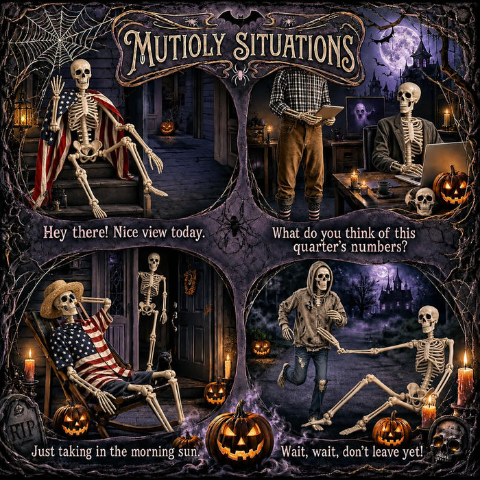 2 Pack 36" Halloween Skeleton Decorations,Human Bones for Halloween Party with Movable Joints,for Haunted Houses, Front Lawn, Graveyard Props