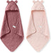 6-Layer Muslin Cotton Baby Towels with Hood, 32x32 Inch, Pink