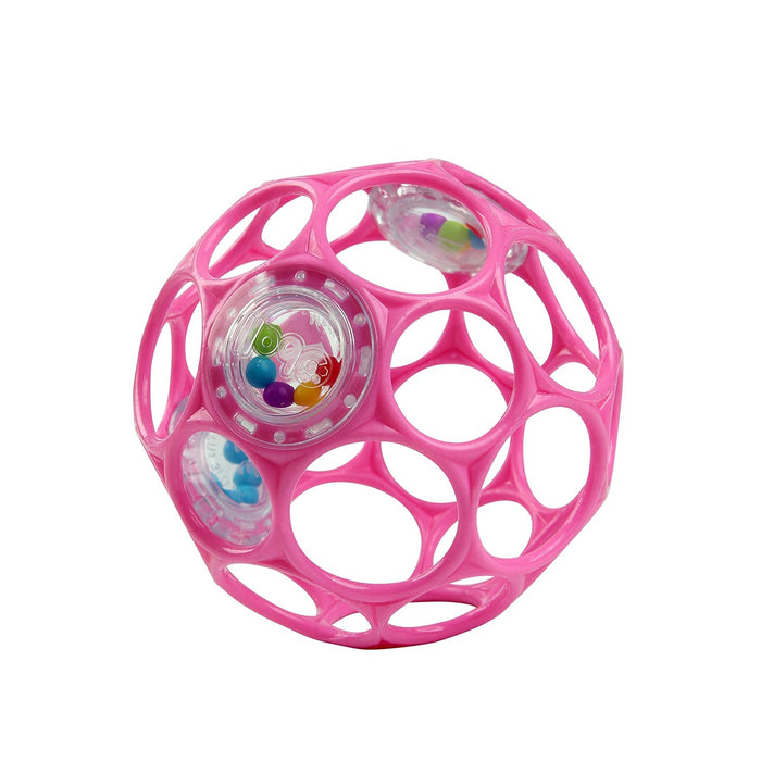 Oball Easy-Grasp Baby Rattle Ball, Pink, Ages Newborn and Up, 4 Inches