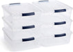 Cleverstore 17 Quart Clear Latching Waterproof Stackable Airtight Storage Containers with Durable Latching Lids (6 Pack)