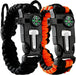Atomic Bear Paracord Bracelet (2 Pack) - Adjustable - Fire Starter - Loud Whistle - Perfect for Hiking, Camping, Fishing