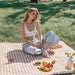 Waterproof Picnic Blanket with Carry Strap - Foldable Sandproof Outdoor Mat for Camping, Beach, Park - 59" x 71",Coffee 