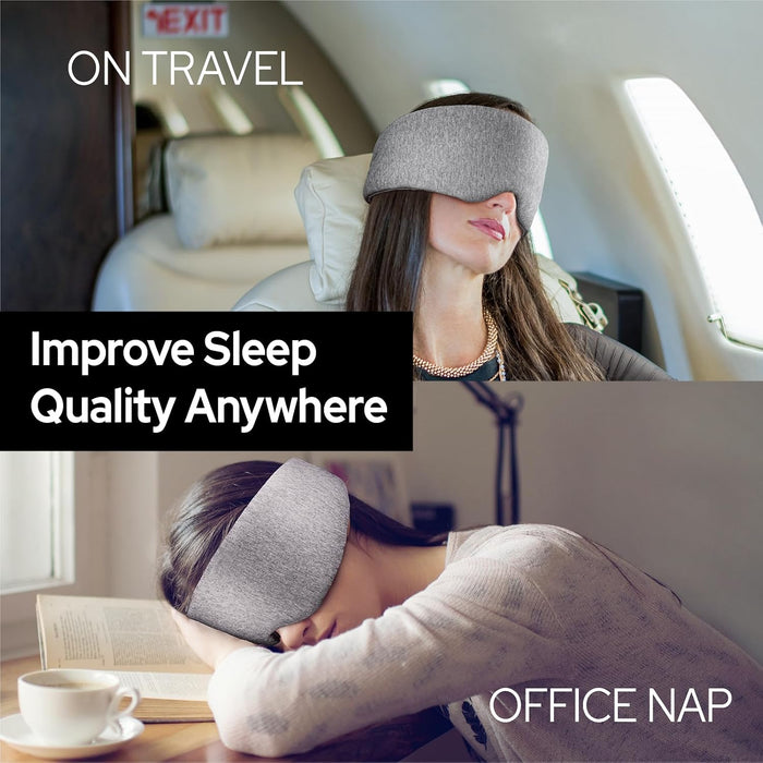 Cotton Sleep Eye Mask for Men and Women, 100% Blocking Light Sleeping Mask
