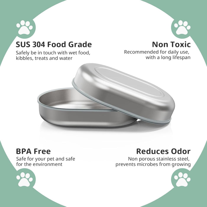 Stainless Steel Bowl for Automatic Microchip Cat Pet Feeder, Sealing Ring Design for Keeping Food Fresh and Reducing Odo