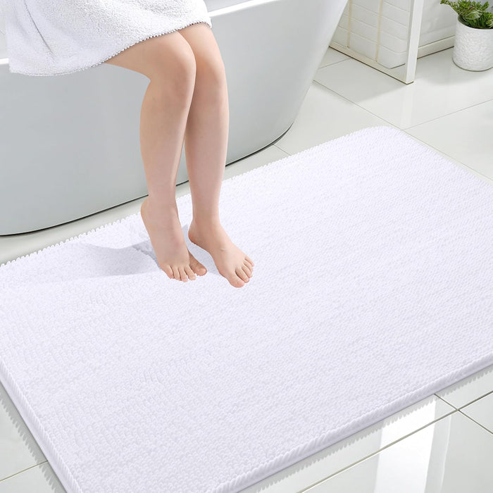 Bathroom Rugs 30X20, Extra Soft Absorbent Chenille Bath Rugs, Rubber Backing Quick Dry, Machine Washable Bath Mats for Bathroom Floor, Tub and Shower, Home Decor Accessories, Grey