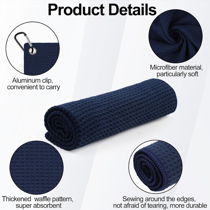 3 Pack 16" X 16" Golf Towels for Golf Bags,3 Stain-Resistant Colors