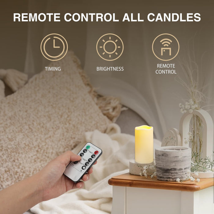 2PACK Outdoor Plastic flameless Candles with Remote Control and Timer