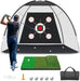 Golf Net with Practice Mat,Golf Hitting Aid Nets 10x7FT for Backyard Driving Chipping Training Swing with Target Mat Bal