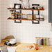 Floating Shelves for Wall, 15" Wall Shelf Set of 2, Wall Mounted Storage Shelves 2-Tier, Hanging Bathroom Shelves, for L