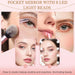 Compact Mirror with Light, 1X/3X Magnification LED Pocket Mirror for Women