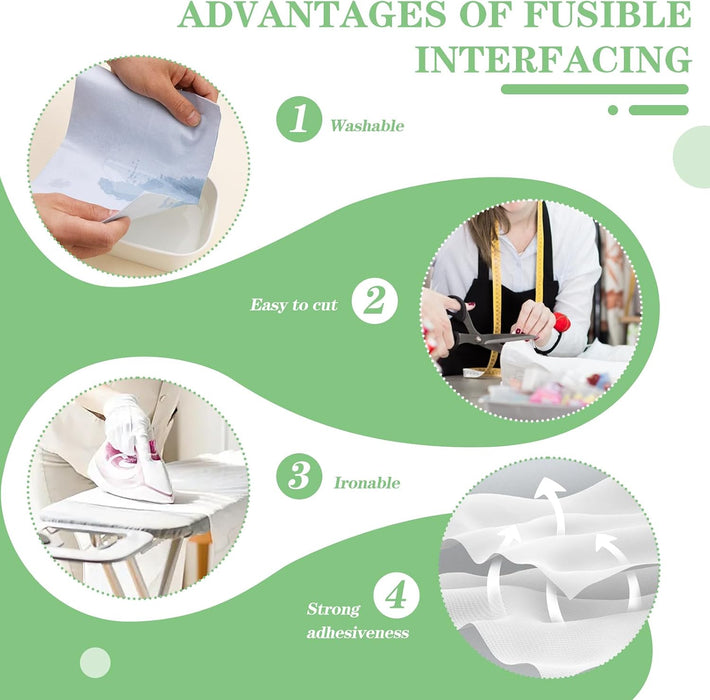 11.6"x30yd Medium Weight Fusible Interfacing for Sewing Iron on Interfacing