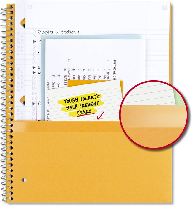 Spiral Notebook + Study App, 100 Sheets, 1 Subject, College Ruled Paper, Fights Ink Bleed, Water Resistant Cover, 820337-ECM, Purple, Pink, White & Green, 8-1/2" x 11", 4 Pack