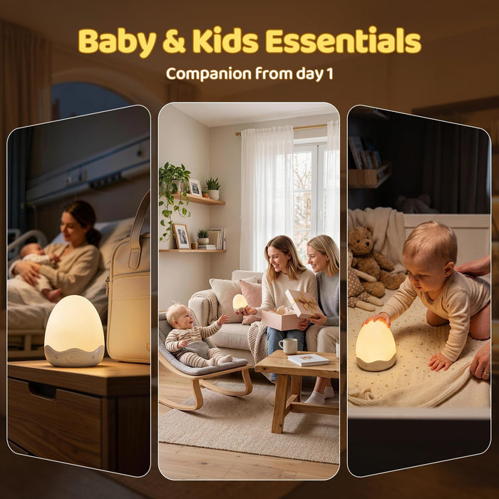 Egg Light for Nursery,10 Colors&Stepless Dimming Baby Night Light