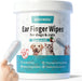 Ear Cleaner Finger Wipes 60 Counts, Dog Ear Cleaner, Grooming Kit Care for Dogs and Cats, Soft & Easy Otic Cleaning Pads