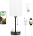 Bedside Table Lamp for Bedroom - Small Desk Lamp with USB Ports