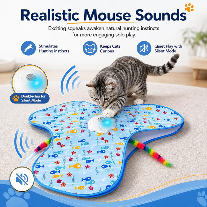 Interactive Cat Toys for Indoor Cats, Hide and Seek, 3 Smart Modes, 2500mAh