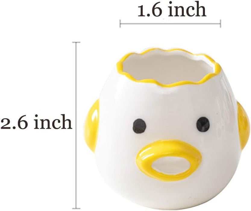 Egg Yolk Separator, HQ Creative Ceramics Cute Little Chicken Egg Yolk White, Funny Style Simple Automatic Separation Baking Assistant Tool (Upgrade Yellow Chick)