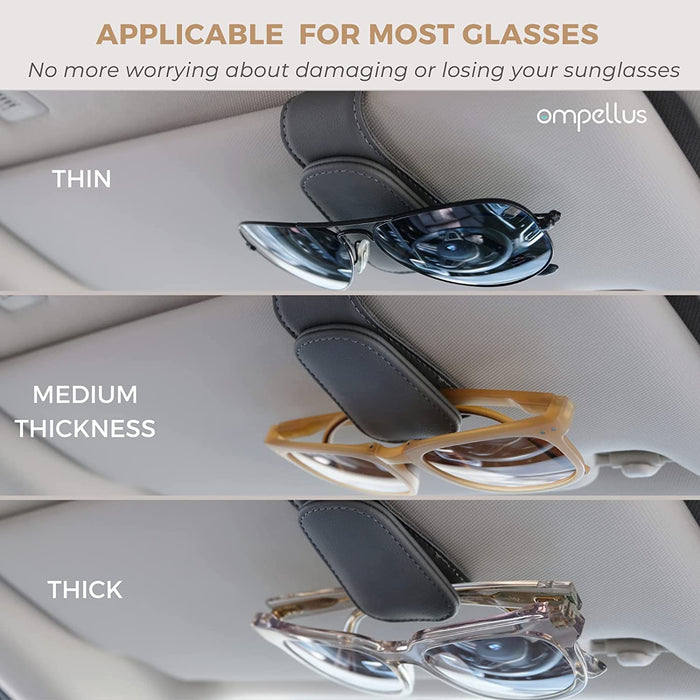 Magnetic Leather Car Sunglass Holder, Visor Sunglasses Holder Clip, 1 Pack
