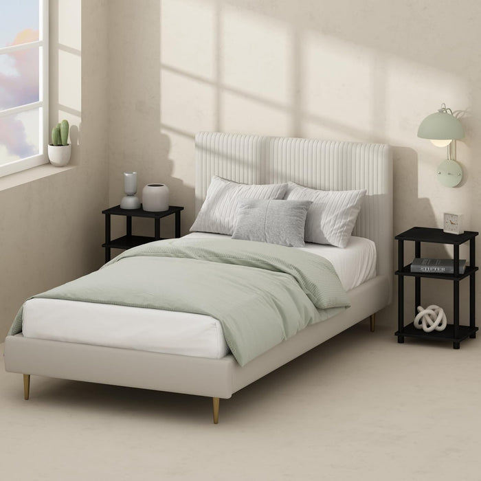 JUST Toolless 3-Tier Night Stand, Open Storage, Americano