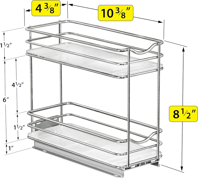 ® Pull Out Spice Organization for Cabinets - 4-3/8 inch Wide – Spice Rack for Inside Cabinets, Slide Out Spice Rack Orga