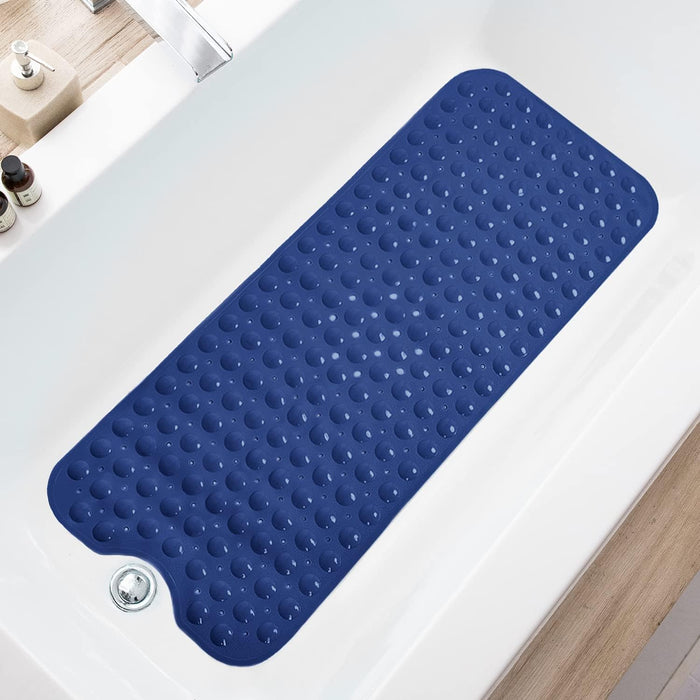 Bath Tub and Shower Mats, Non-Slip 39 x 16 Inch Extra Long Bathtub Mat, Machine Washable BathMat with Drain Holes, Sucti