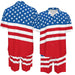 Men'S Fashion 2-Piece Matching Shortsleeve Collared Neck Tropical Set - Casual Stylish Flag Pattern Shirt & Bottoms, Loose Fit, plus Size Hawaiian Patriotic Streetwear for 4Th of July
