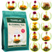 Blooming Tea Flowers - 12pcs Individually Sealed Flowering Balls - Hand-Tied Natural Green Tea Leaves & Edible Flowers -