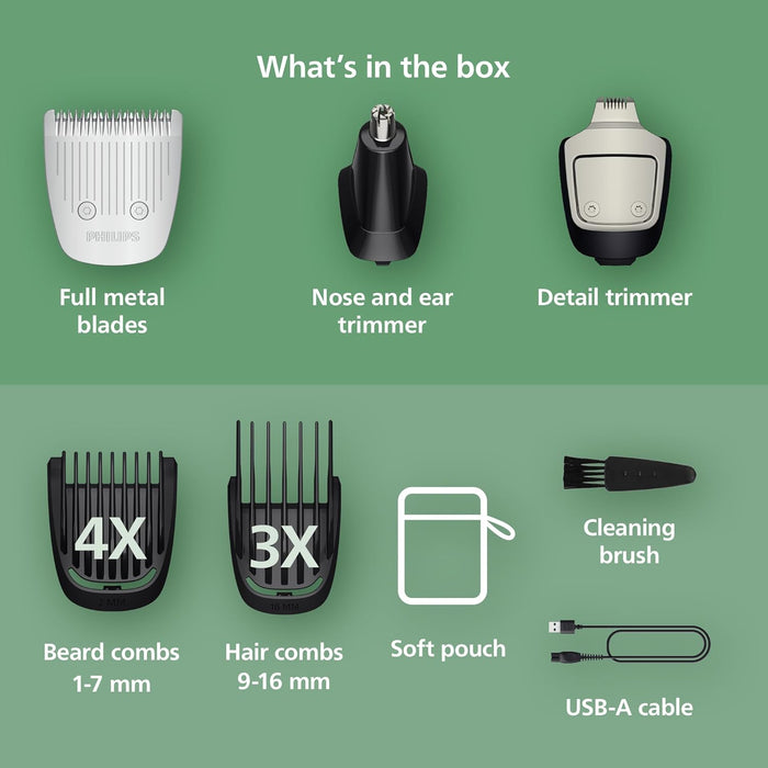 Philips All-in-One 3000 13-in-1 Trimmer, Face & Hair, Steel Blades